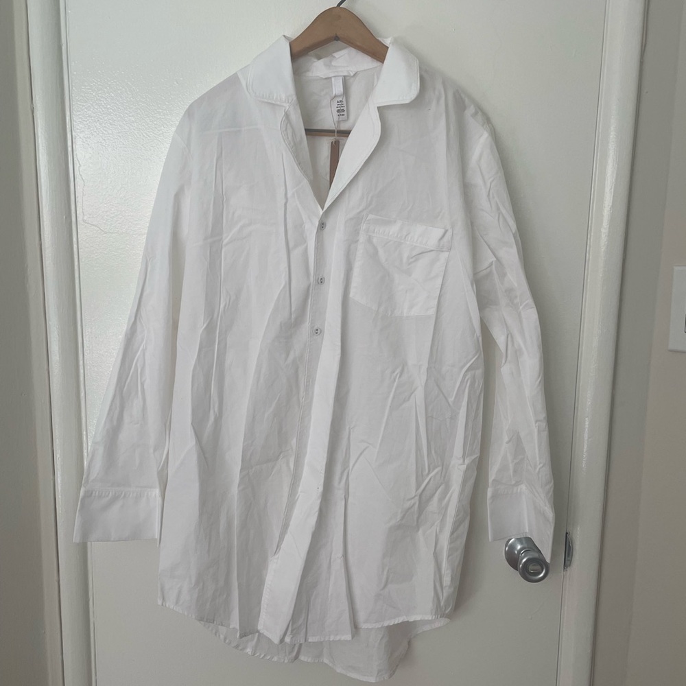 SKIMS oversized white button down